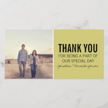 Chartreuse & Black Photo Thank You Cards by AllyJCat at Zazzle