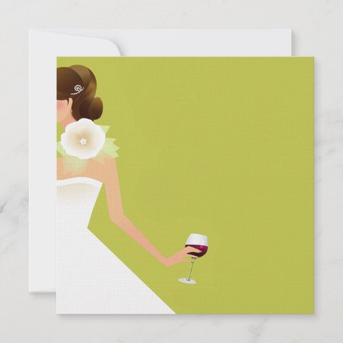 Chartreuse Bridal shower wine invitations