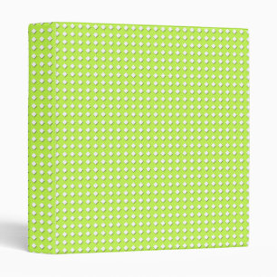 Chartreuse Bright Lime Green Pattern - Diamonds 3 Ring Binder
