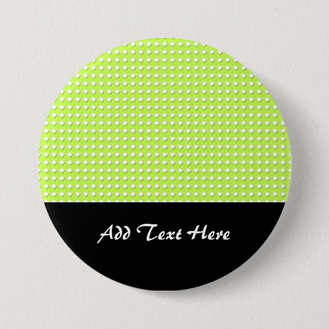 Chartreuse Bright Lime Green Pattern - Diamonds Button (Front)