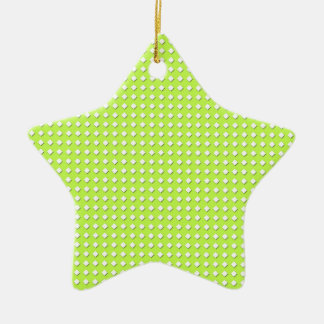 Chartreuse Bright Lime Green Pattern - Diamonds Ceramic Ornament