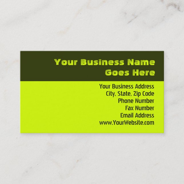 Chartreuse Business Card (Front)