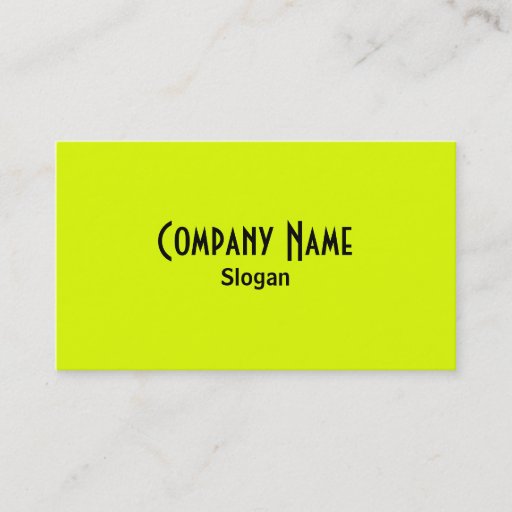 Customizable Chartreuse Business Card