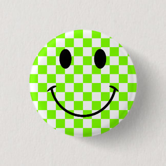 Chartreuse Checkerboard and Black Face Button