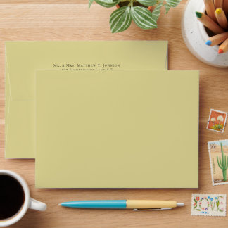 Chartreuse Damask Wedding Envelopes