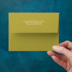 Chartreuse Damask Wedding Envelopes