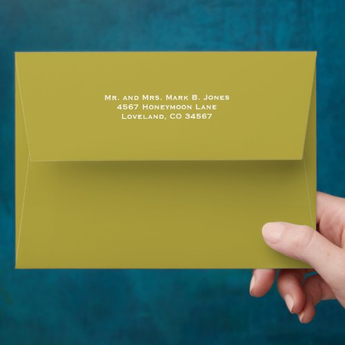Chartreuse Damask Wedding Envelopes