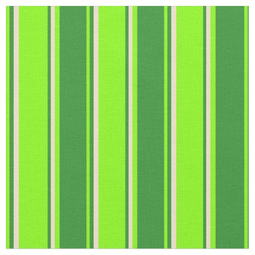 Chartreuse, Forest Green & Tan Stripes Fabric