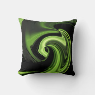 Chartreuse Green Abstract Heart Throw Pillow