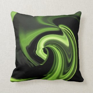 Chartreuse Green Abstract Heart Throw Pillow