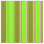 [ Thumbnail: Chartreuse, Green, and Light Pink Lines Pattern Fabric ]