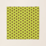 Chartreuse Green Brown Polka Dots Jockey Silks Scarf<br><div class="desc">Earthy chocolate brown polka dots on bright chartreuse green scarf or wrap to complement your derby day outfit for a stylish day at the races or a horse racing derby party. This brown and green dot pattern is inspired by classic jockey silk prints. You can customize the colors in the...</div>