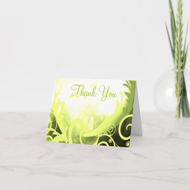 Chartreuse Green Calla Lily Thank You Cards (Front)