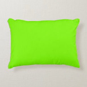 Chartreuse Green Color Bright Neon Green Color Accent Pillow