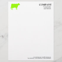 Chartreuse Green Cow - White Letterhead