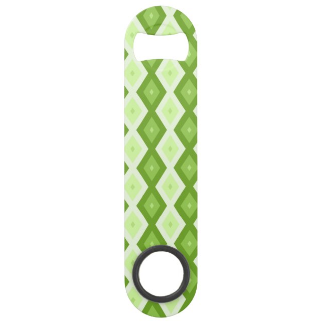 Chartreuse green diamond pattern bar key (Front)