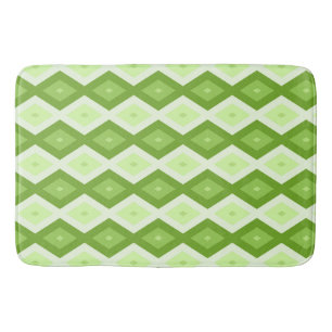 Chartreuse green diamond pattern bath mat