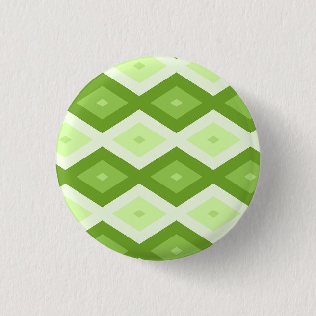 Chartreuse green diamond pattern button (Front)
