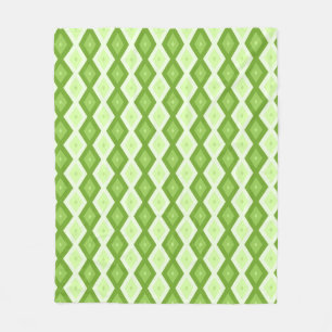 Chartreuse green diamond pattern fleece blanket