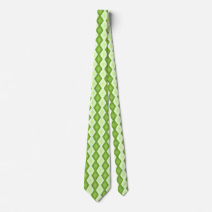 Chartreuse green diamond pattern neck tie