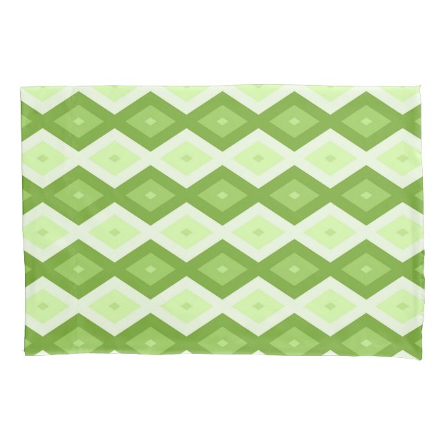 Chartreuse green diamond pattern pillow case (Front)