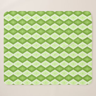 Chartreuse green diamond pattern sherpa blanket