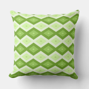 Chartreuse green diamond pattern throw pillow