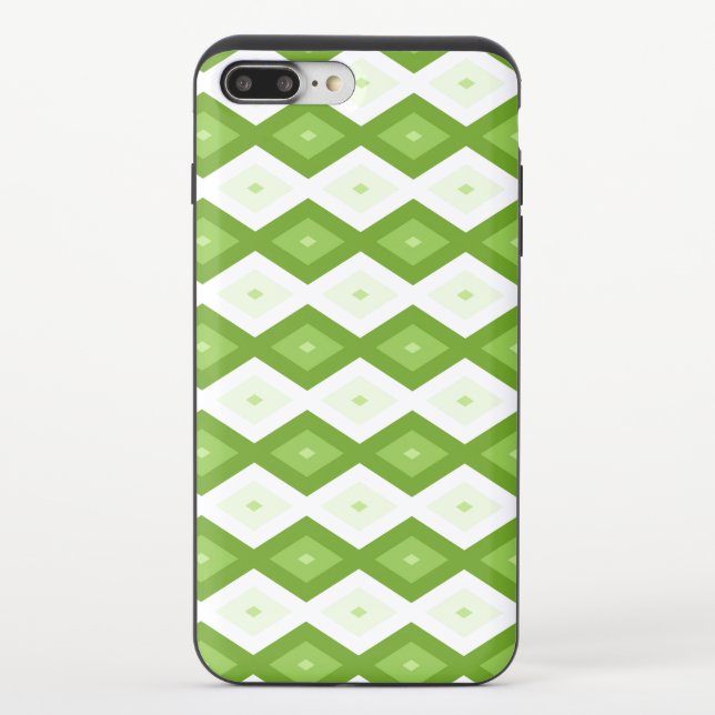 Chartreuse green diamond pattern uncommon iPhone case (Back)