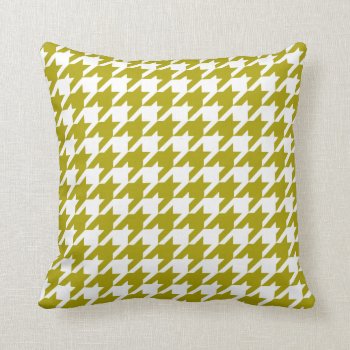 Chartreuse Green Houndstooth Pattern Throw Pillow by AnyTownArt at Zazzle