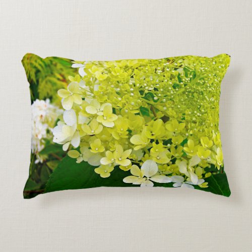 Chartreuse Green Limelight Hydrangea Accent Pillow