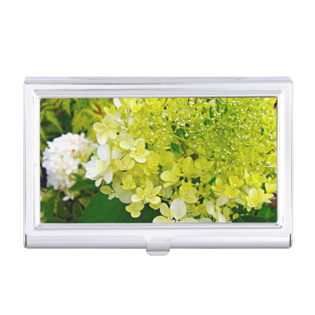 Chartreuse Green, Limelight Hydrangea, Business Card Case (Front)