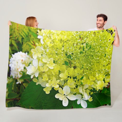 Chartreuse Green, Limelight Hydrangea, Fleece Blanket