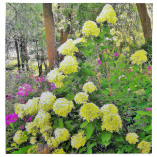 Chartreuse Green Limelight Hydrangea Garden Cloth Napkin