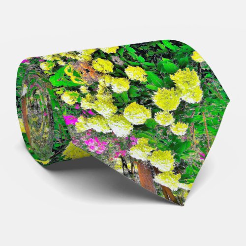 Chartreuse Green Limelight Hydrangea Garden Neck Tie