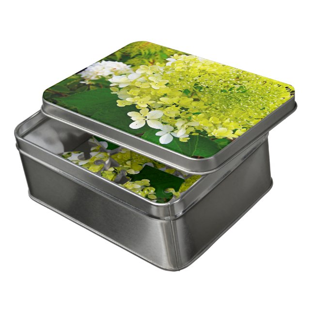 Chartreuse Green, Limelight Hydrangea, Jigsaw Puzzle (Lid Open)