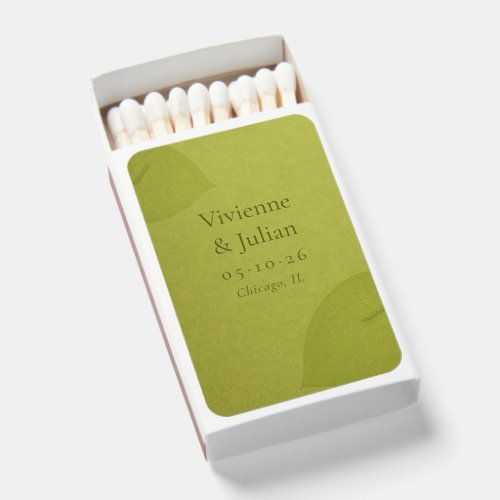 Chartreuse Green Modern Minimalist Trendy Wedding Matchboxes