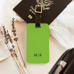 Chartreuse Green | Modern Monogram Luggage Tag