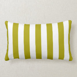 Chartreuse Green Stripes Lumbar Pillow