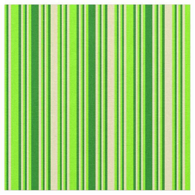 Chartreuse, Green & Tan Colored Lines Fabric (Close Up)