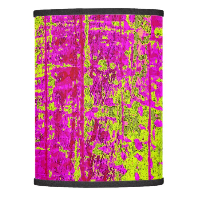 Chartreuse Kiss Pink and Green Abstract Lamp Shade (Front)