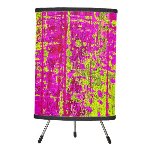 Chartreuse Kiss Pink and Green Abstract Tripod Lamp