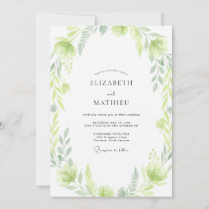 Chartreuse Leaf Wedding Invitation