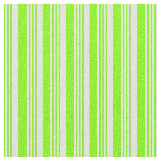 Chartreuse & Light Cyan Colored Stripes Fabric (Close Up)