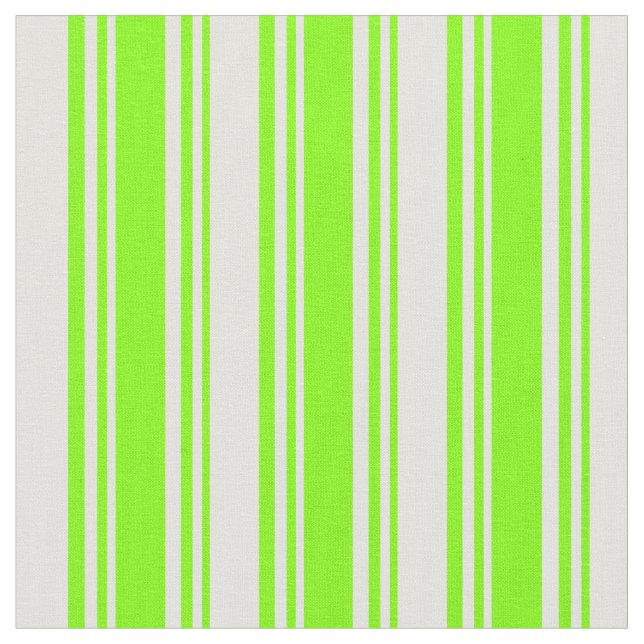 Chartreuse & Light Cyan Stripes Fabric (Close Up)