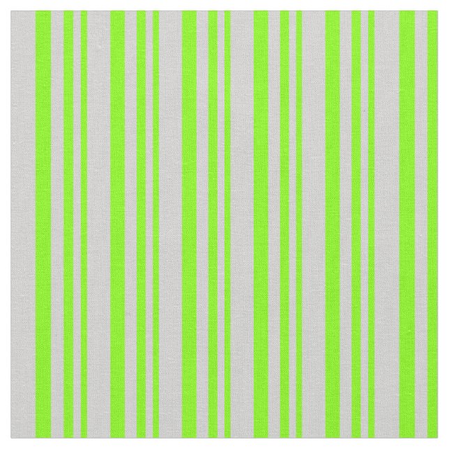 Chartreuse & Light Grey Colored Lined Pattern Fabric (Close Up)
