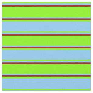 Chartreuse, Light Sky Blue & Dark Red Colored Fabric
