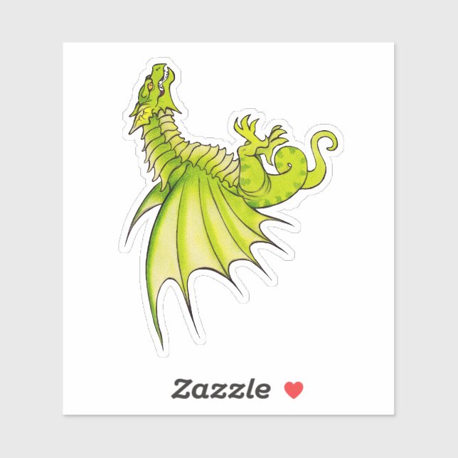 Chartreuse Medieval Wyvern Sticker (Sheet)