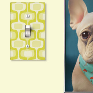 Chartreuse Mid-Century Modern Geometric Light Switch Cover