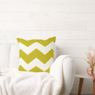 Chartreuse Modern Zigzag Chevron Pattern Throw Pillow