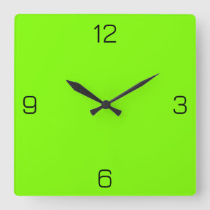 Chartreuse (Neon Green) 7FFF00 Color - Name Option Square Wall Clock